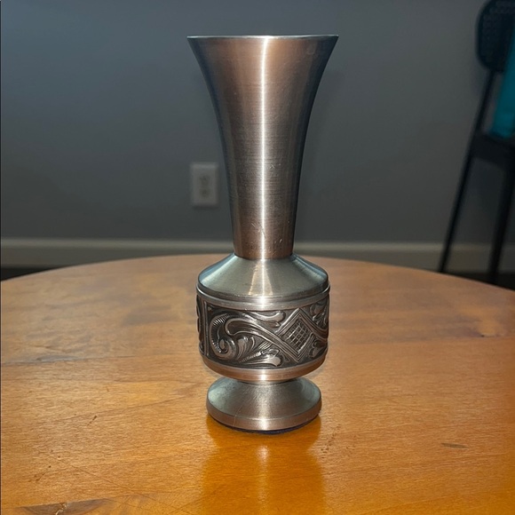 Selandia Pewter Rosemaling / Acanthus Elegant Silver Vase - Picture 1 of 4